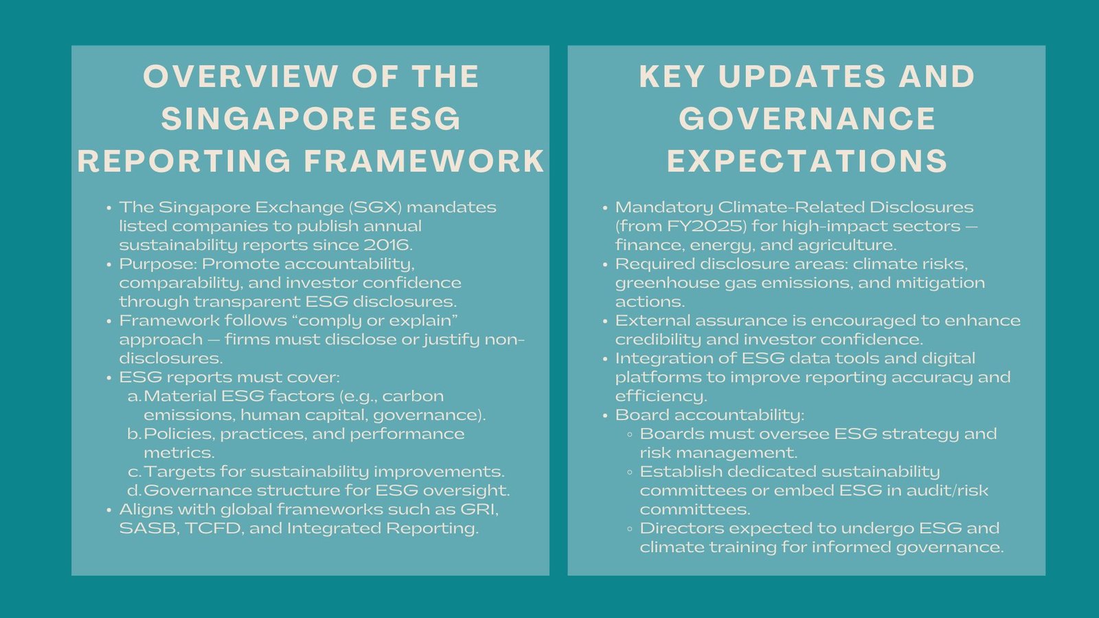Singapore ESG Reporting Requirements