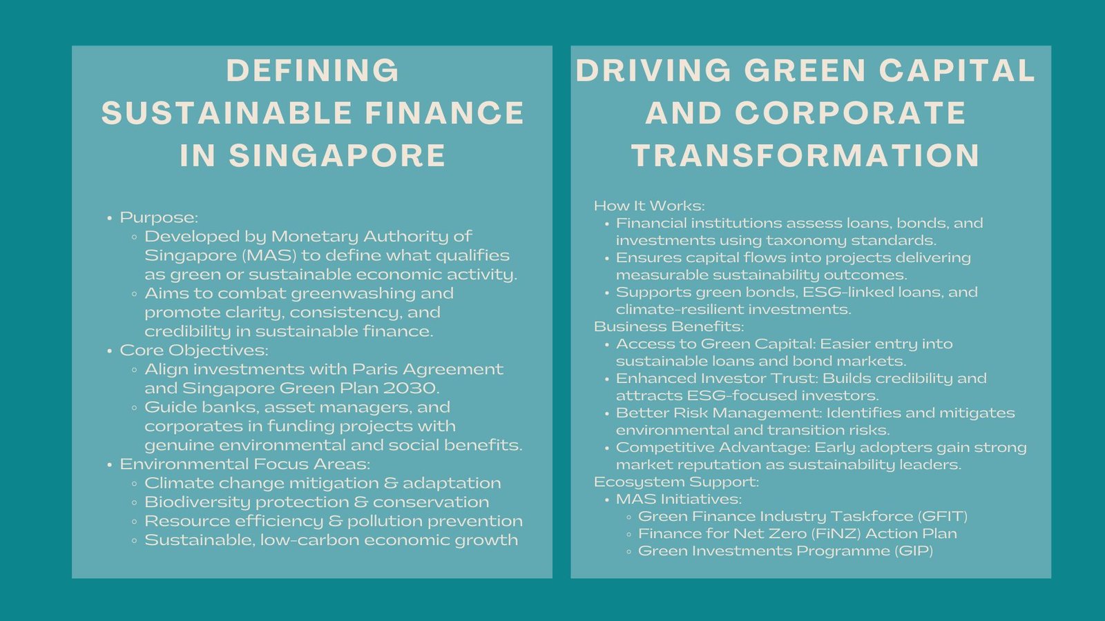 Singapore Green Finance and Sustainable Financing