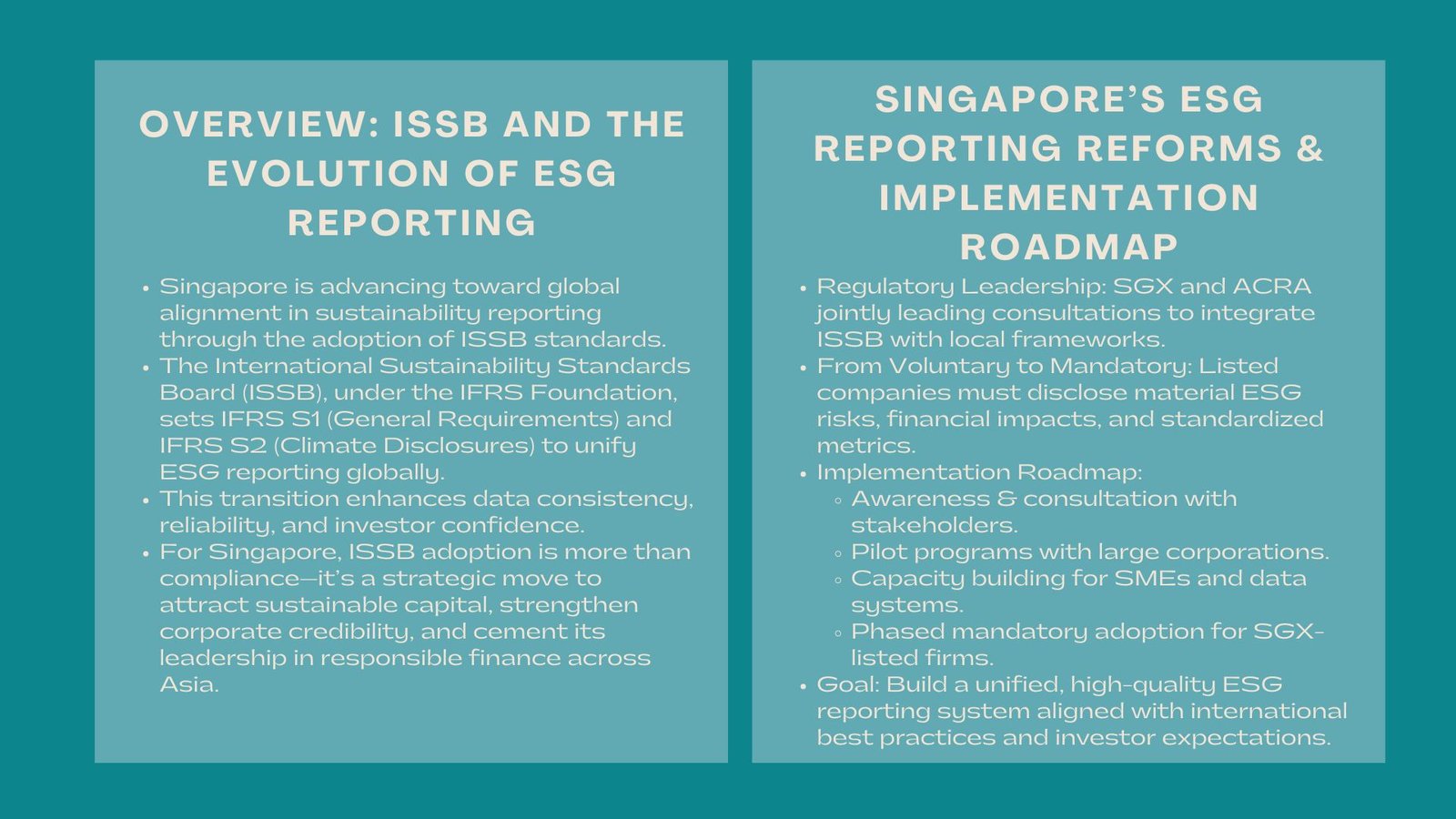 ESG Reporting ISSB Adoption Training Singapore