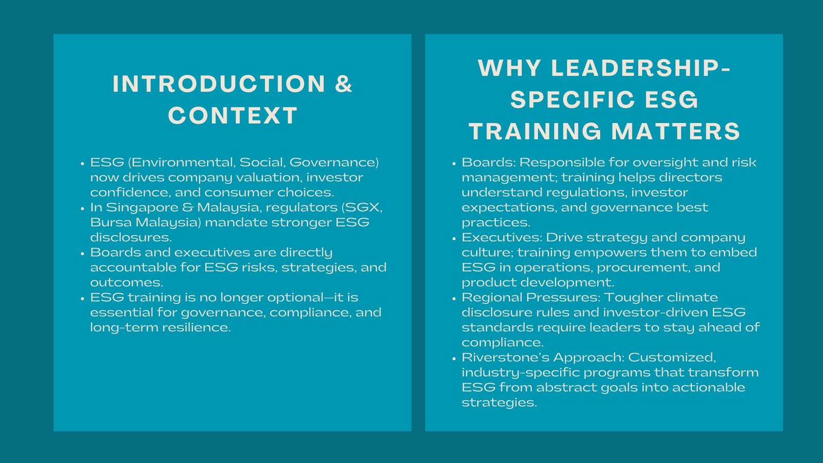 Why Leaders Need ESG Training
