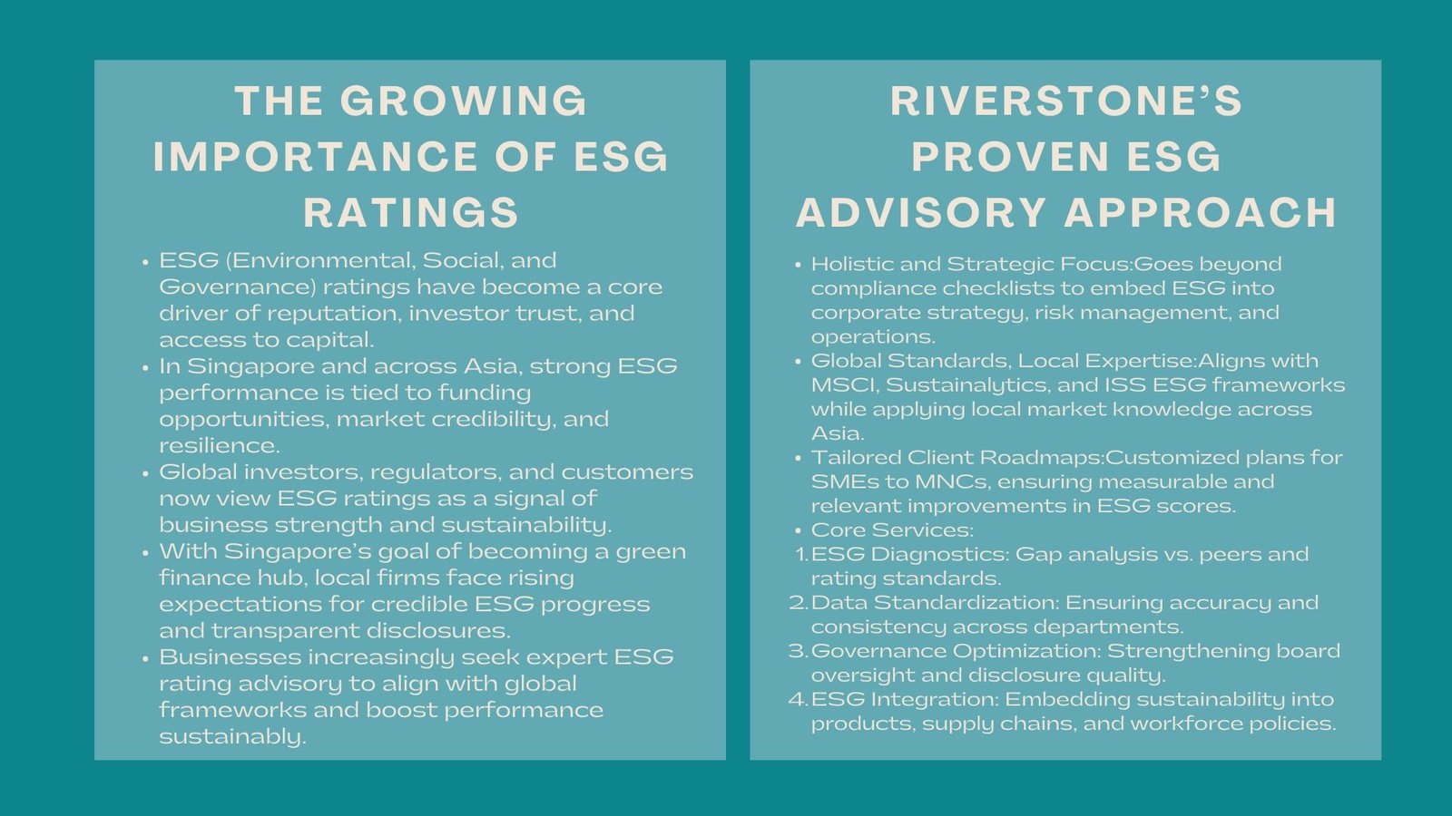 Why Riverstone ESG Consulting is Trusted for ESG Rating Advisory