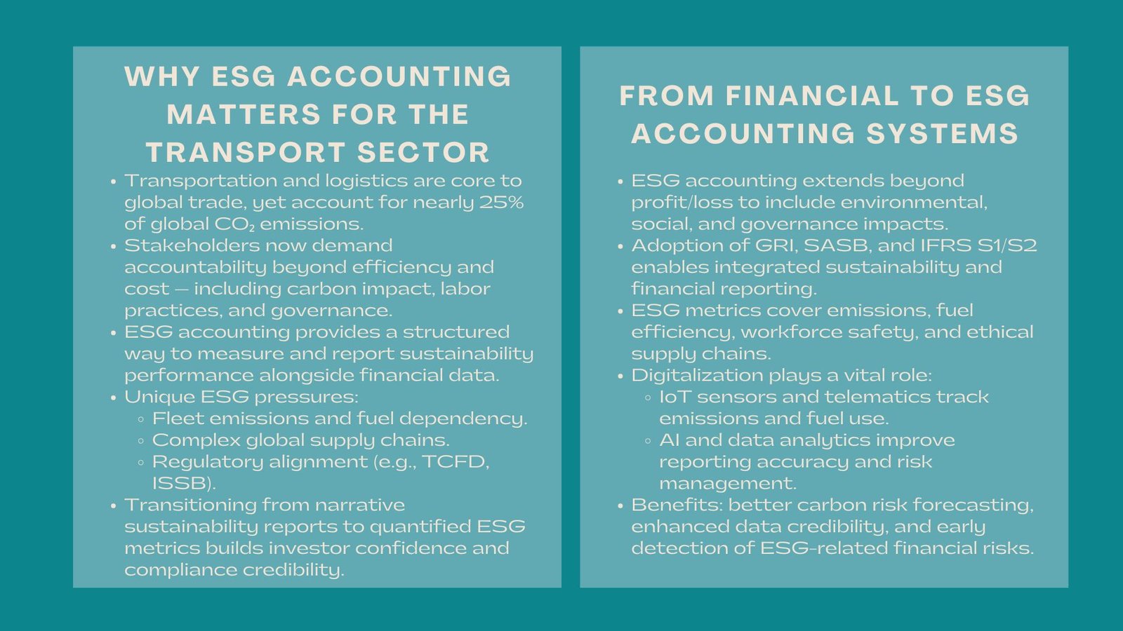 Professional ESG Accounting Logistics Training