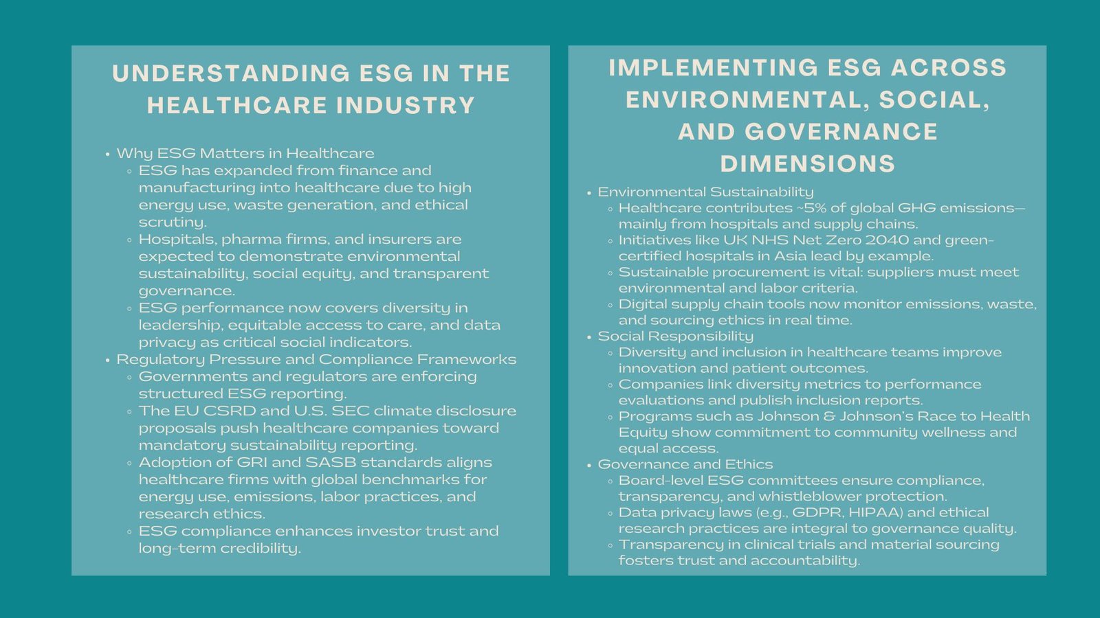Developing ESG Strategies in Healthcare