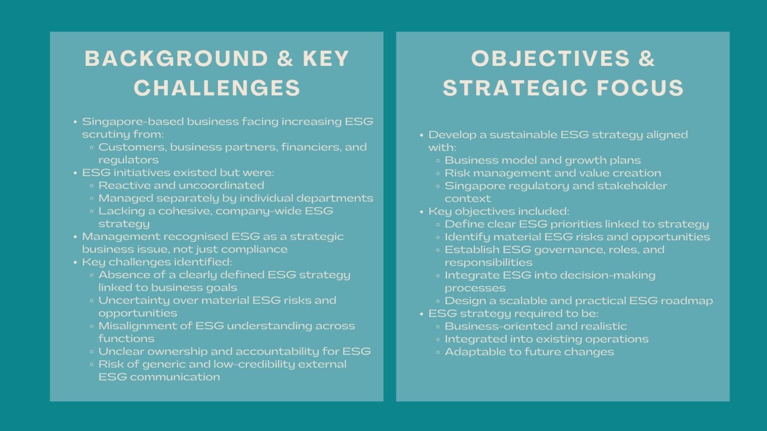Case Study Building a Sustainable ESG Strategy