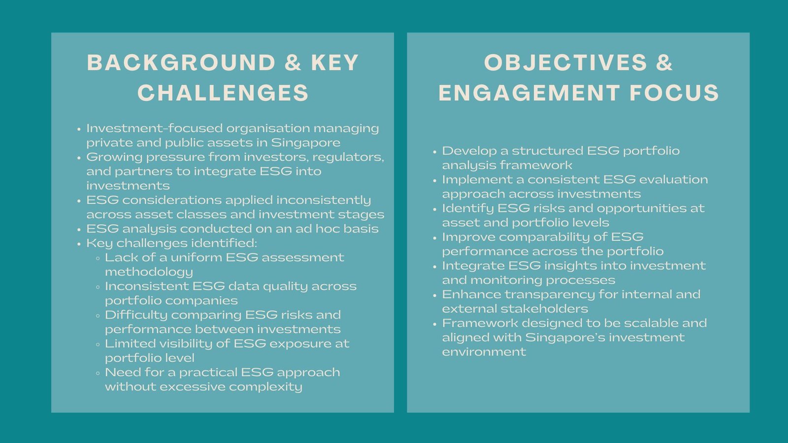 Case Study Comprehensive ESG Portfolio Analysis