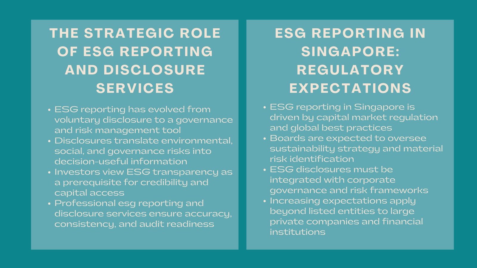 Professional ESG Reporting Services SGX